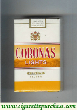 Coronas Lights king size cigarettes filter